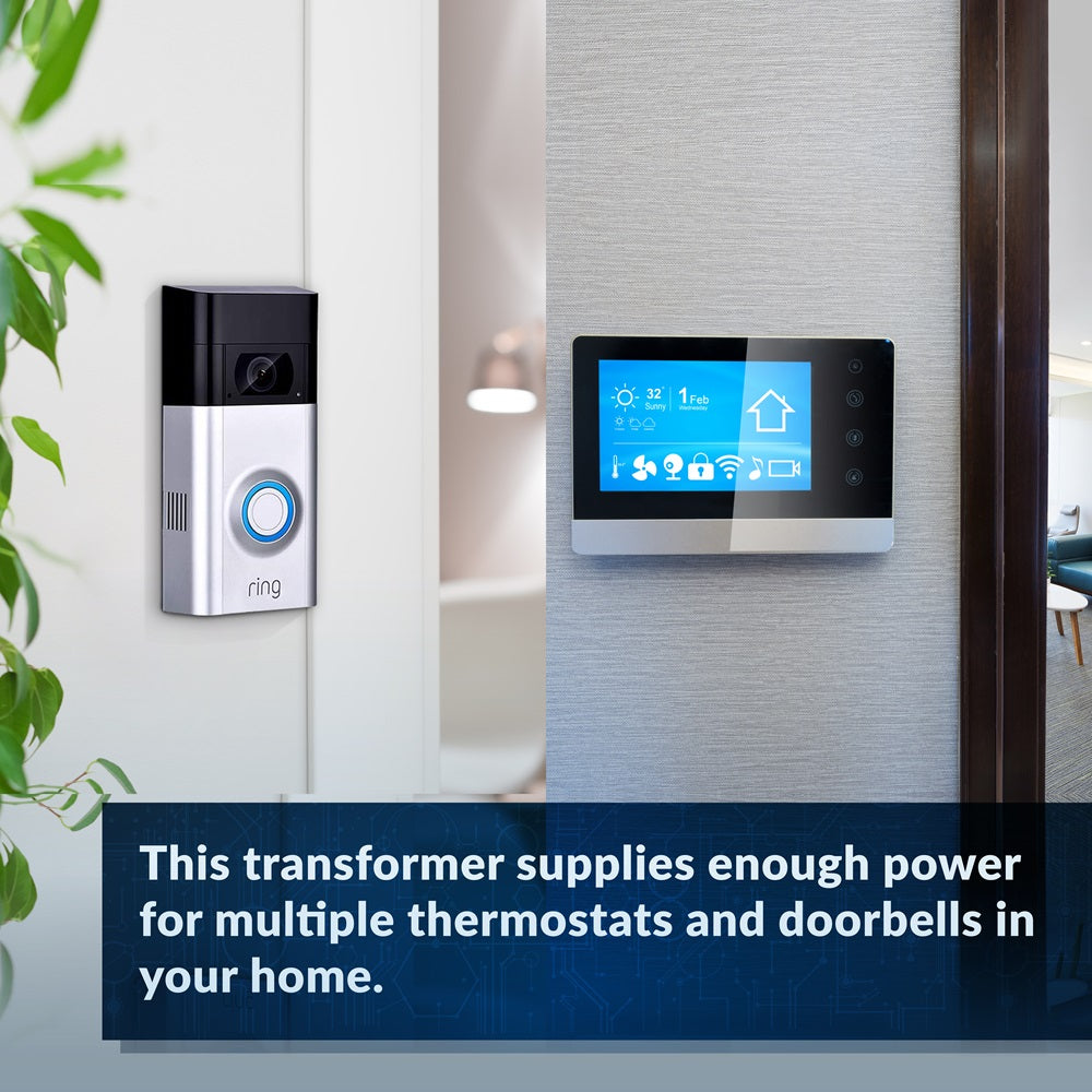 Multiple Smart Transformer 40TR 24V/40VA Wired Door Bell Transformer for Powering Multiple Smart ...