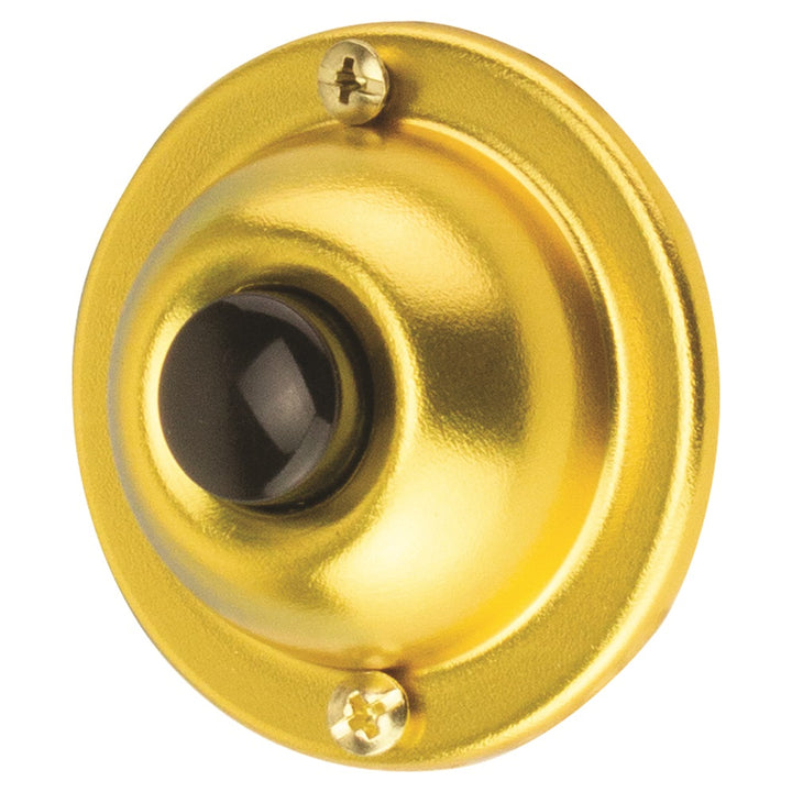 BR4BL Unlighted Doorbell Black Button, 1-Pack, with Brass Color Housing
