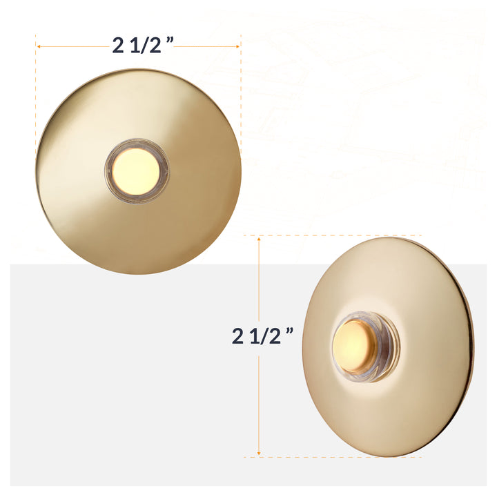 BR5WL Lighted Doorbell Button, 1-Pack, Brass Color