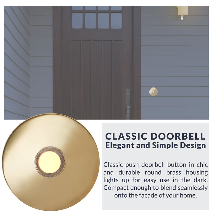 BR5WL Lighted Doorbell Button, 1-Pack, Brass Color