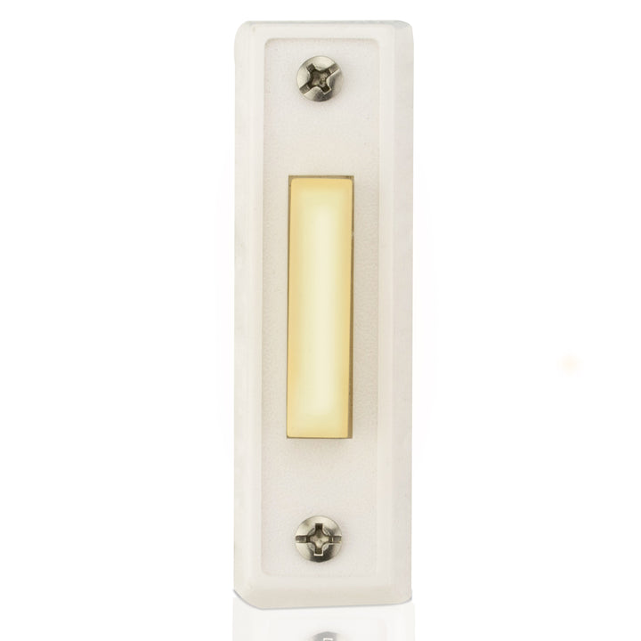 BT3WL Lighted Sturdy Plastic Door Chime Push Button BT3WL White | Classic Rectangular Lighted Door Bell Button | Replacement Wired Doorbell Button for Most Door Bell Chimes