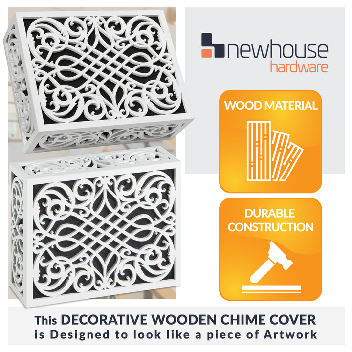 CHIMECOVER3 Wooden Doorbell Chime Cover, Corinthian Design