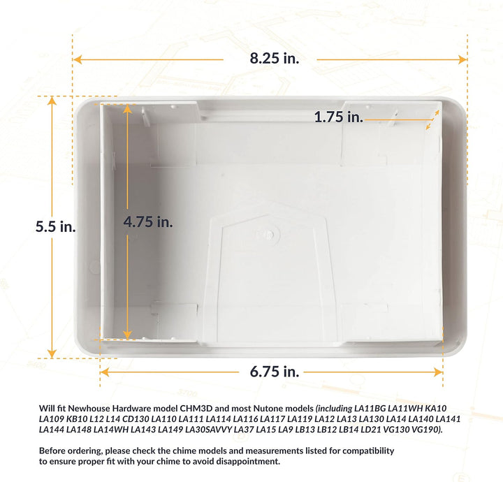 CHM3DCOVER Door Chime Cover Only, Fits Most Nutone Models, White