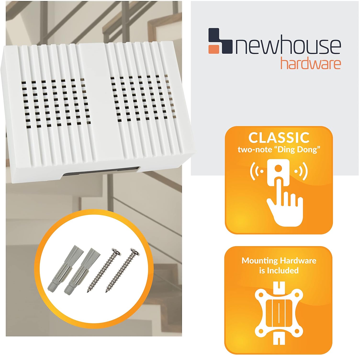 CHM4 Wired Doorbell Chime, White – Newhouse Hardware