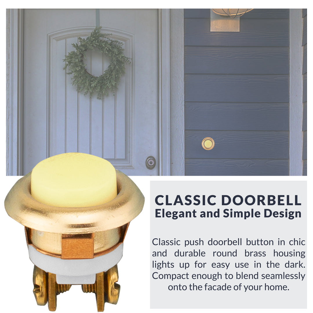 FMBL Lighted Doorbell Button, 1-Pack, Brass Color