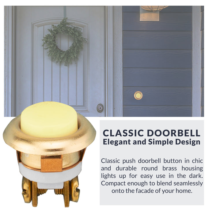FMBL Lighted Doorbell Button, 1-Pack, Brass Color