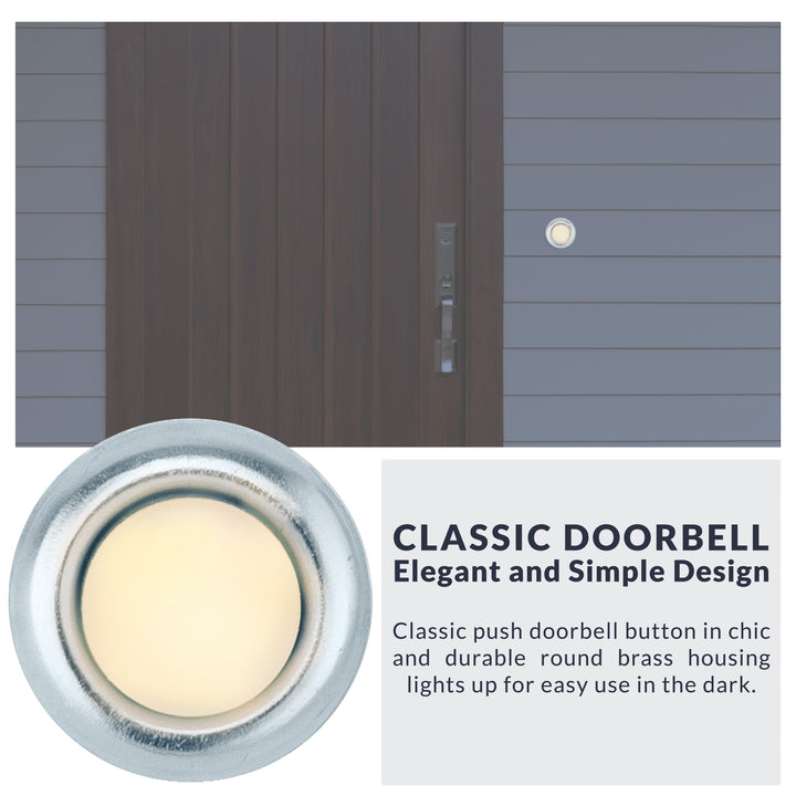 FMSL Lighted Doorbell Button, 1-Pack, Silver Color