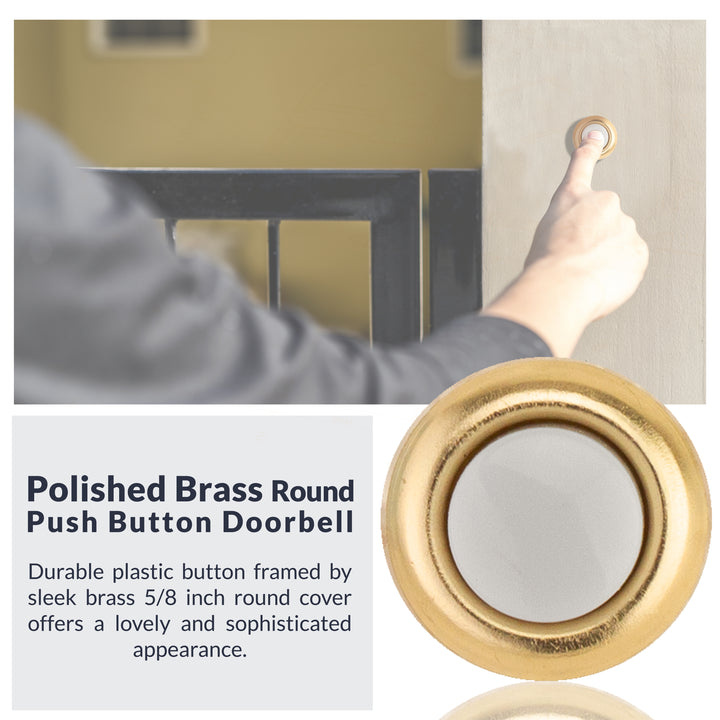 FMB Unlighted Doorbell Button, 1-Pack, Brass Color