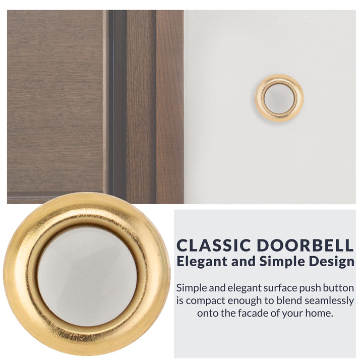 FMB Unlighted Doorbell Button, 1-Pack, Brass Color