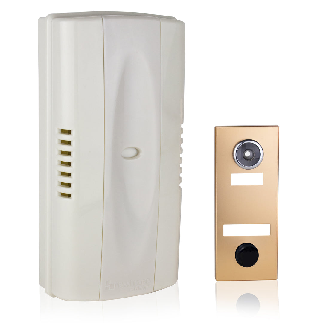 MC145B 2-Note Mechanical Door Bell Chime and Door Button with Viewer, Bronze