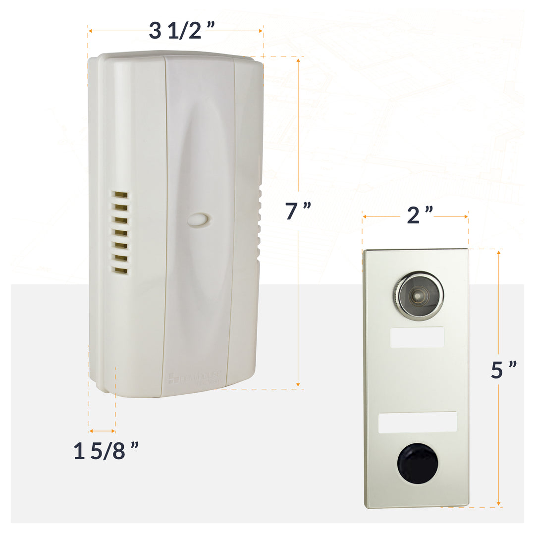 MC145S 2-Note Mechanical Door Bell Chime and Door Button with Viewer, Silver