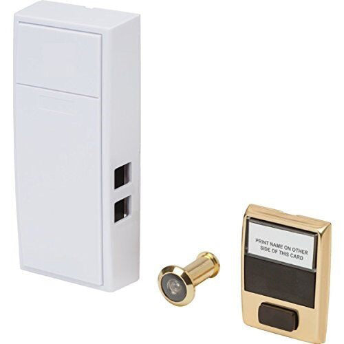 MCH2V 2-Note Mechanical Wireless Doorbell Chime and Doorbell Push Button with Separate Door Viewer