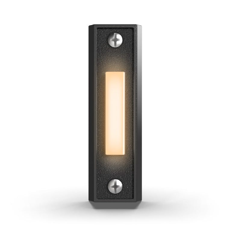 BT4BL Lighted Sturdy Plastic Door Chime Push Button, Black | Classic Rectangular Lighted Door Bell Button | Replacement Wired Doorbell Button for Most Door Bell Chimes