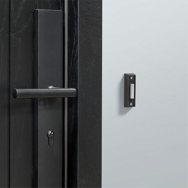 BT4BL Lighted Sturdy Plastic Door Chime Push Button, Black | Classic Rectangular Lighted Door Bell Button | Replacement Wired Doorbell Button for Most Door Bell Chimes