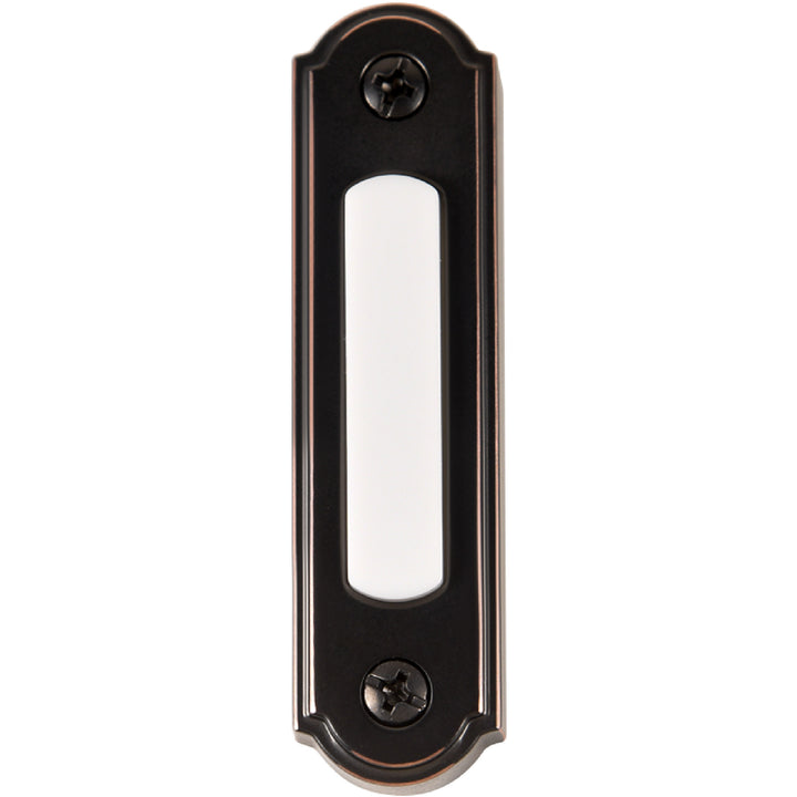 BT5ORBL LED Lighted Metal Door Chime Push Button (Oil-Rubbed Bronze) | Surface Mount Lighted Door Bell Button | Replacement Wired Doorbell Button for Most Door Bell Chimes