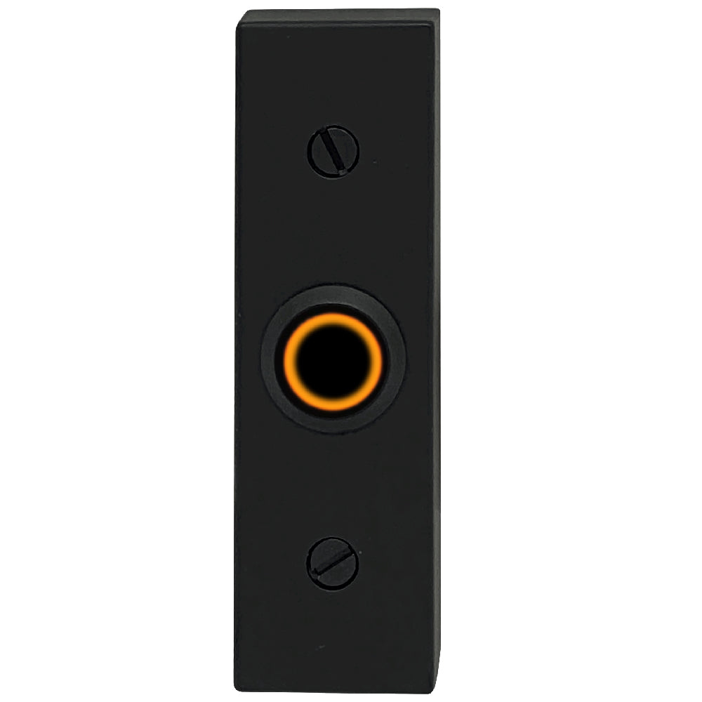 Rectangular Lighted Wired Metal Doorbell Button in Black BT6BL, for Doorbell Chime, Buzzer, or Ringer, Door Bell Button Only, Buzzer Button with LED Button Light