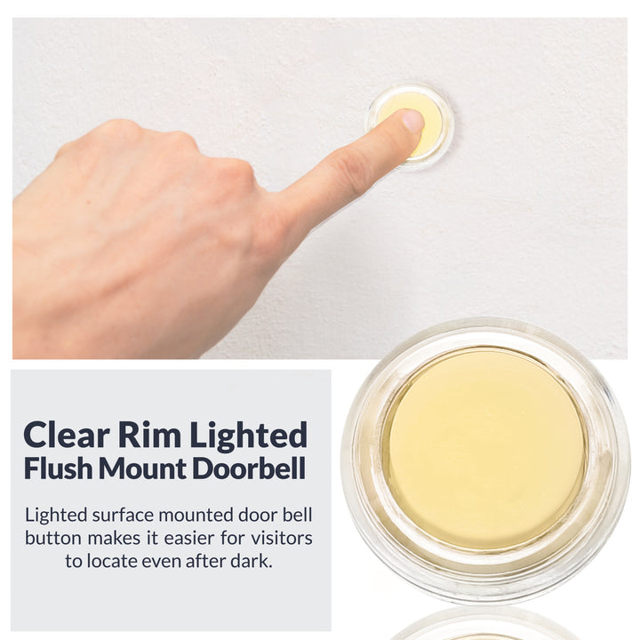 FMBCL Lighted Doorbell Button, 1-Pack, Clear Housing