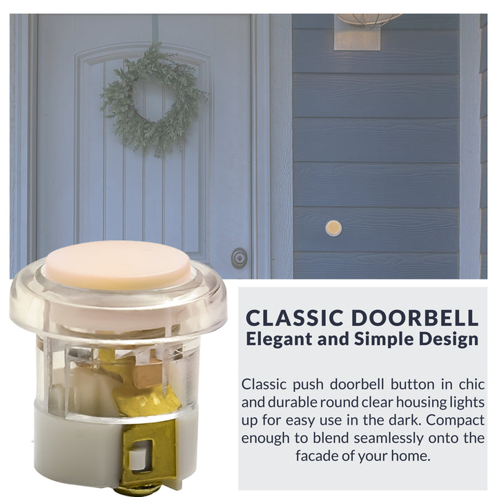 FMBCL Lighted Doorbell Button, 1-Pack, Clear Housing
