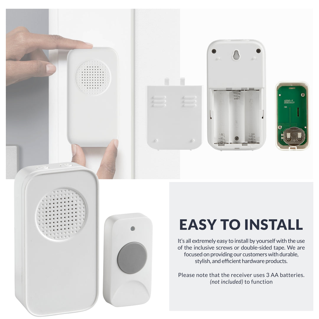WCMB White Battery-Operated Wireless Door Chime Kit