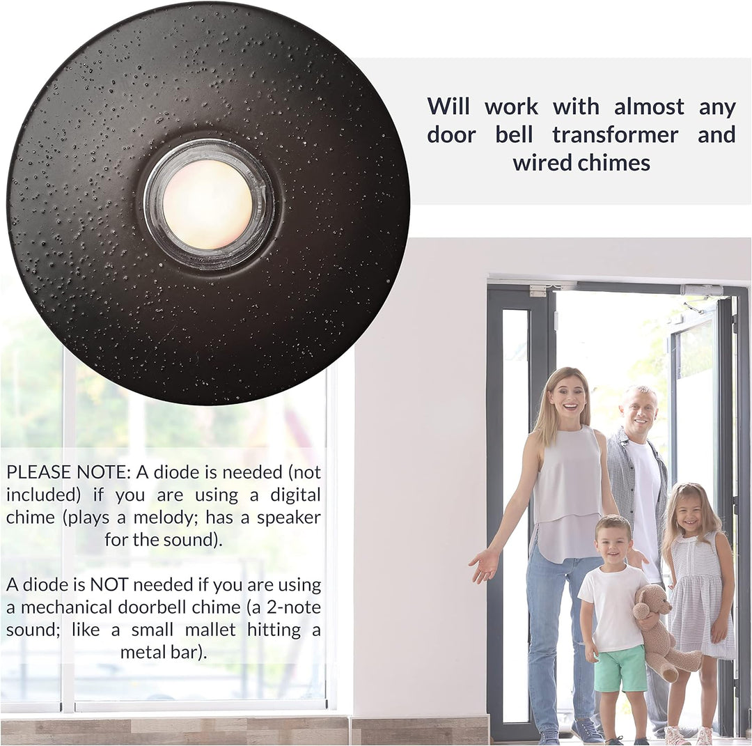 ORB5WL Lighted Doorbell Button, 1-Pack, Oil-Rubbed Bronze